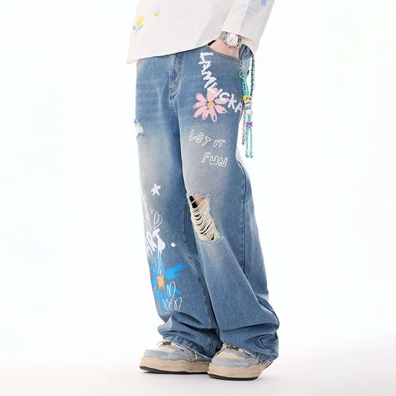 Штаны LAMLICKA Blue Unisex Jeans LAMLICKA Синий Унисекс Джинсы - изображение 6