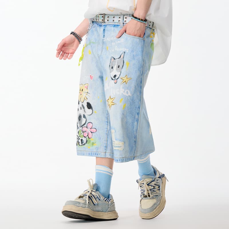 Джинсовые шорты LAMLICKA Blue Unisex Джинсовые шорты - изображение 7