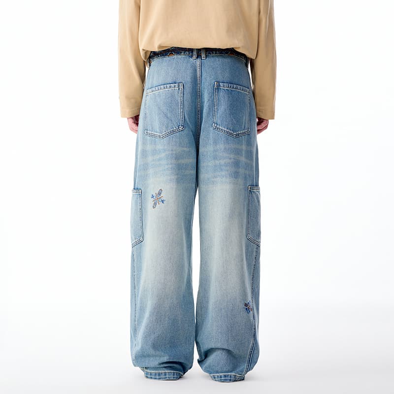 Штаны LAMLICKA Blue Men's Jeans LAMLICKA Синий Мужской Джинсы - изображение 4