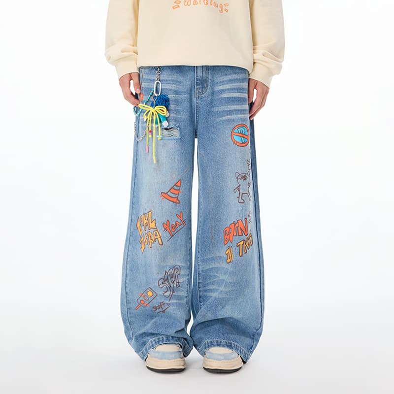 Штаны LAMLICKA Blue Unisex Jeans LAMLICKA Синий Унисекс Джинсы - изображение 3