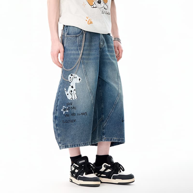 Джинсовые шорты LAMLICKA MID Длина Брюки Унисекс Blue - изображение 6