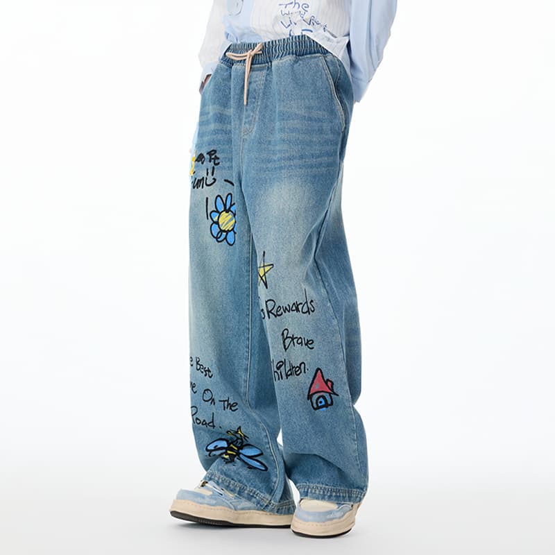 Штаны LAMLICKA Blue Unisex Jeans LAMLICKA Синий Унисекс Джинсы - изображение 3