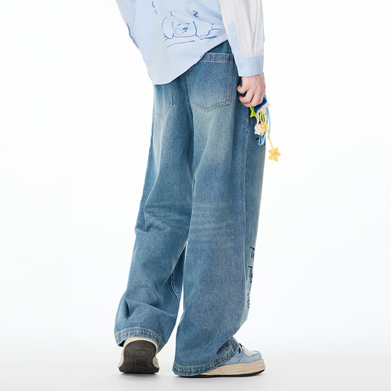 Штаны LAMLICKA Blue Unisex Jeans LAMLICKA Синий Унисекс Джинсы - изображение 4