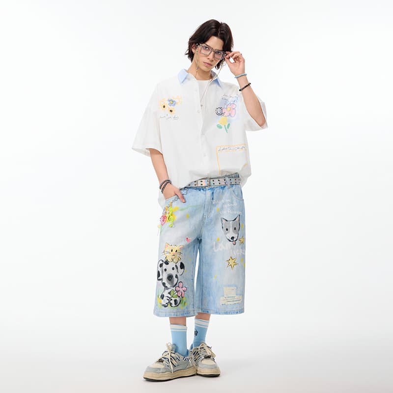 Джинсовые шорты LAMLICKA Blue Unisex Джинсовые шорты - изображение 5