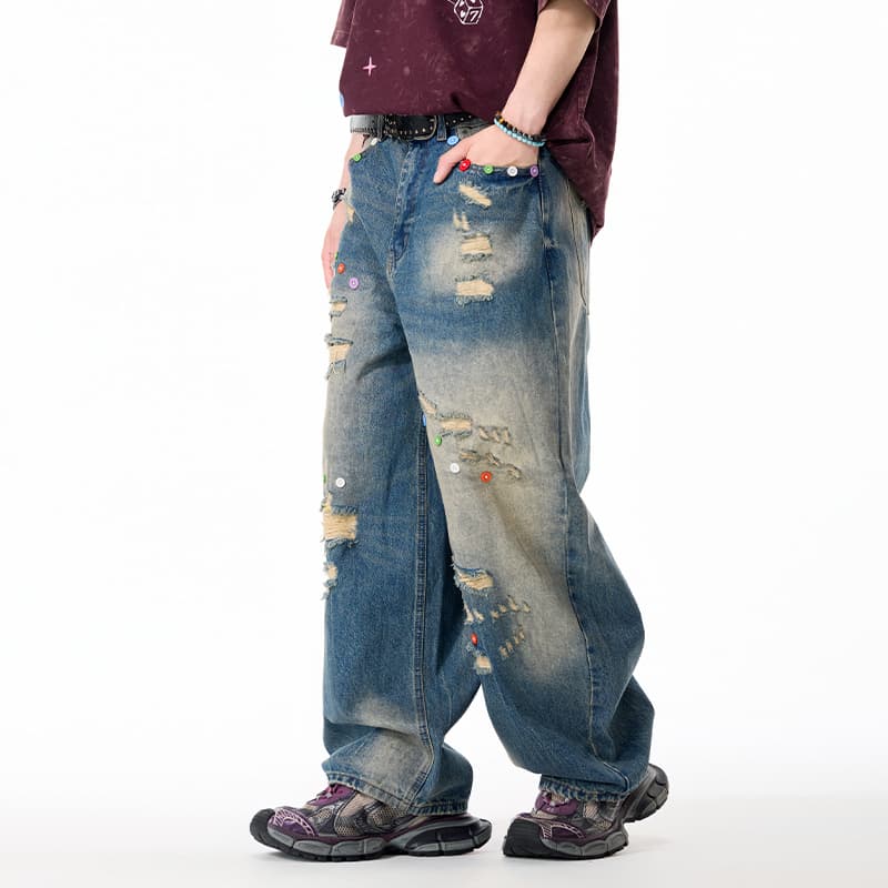 Штаны LAMLICKA Blue Unisex Jeans LAMLICKA Синий Унисекс Джинсы - изображение 6