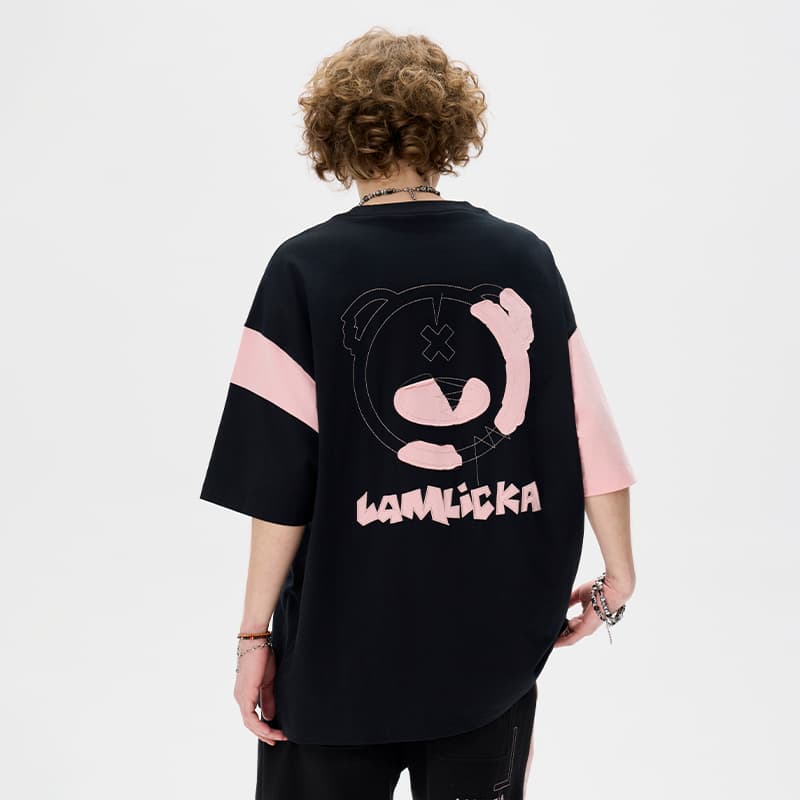 Футболка LAMLICKA T-рубашка унисекс черная розовая - изображение 3
