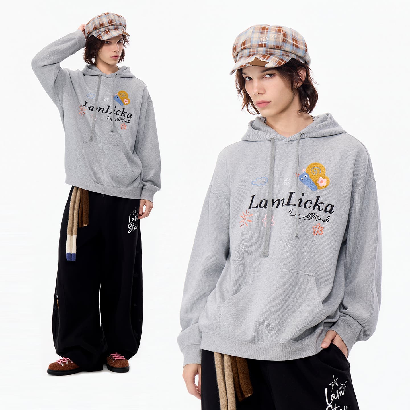 Худи LAMLICKA Серый Унисекс Толстовки - изображение 8