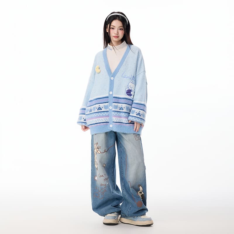 Штаны LAMLICKA Blue Unisex Jeans LAMLICKA Синий Унисекс Джинсы - изображение 5