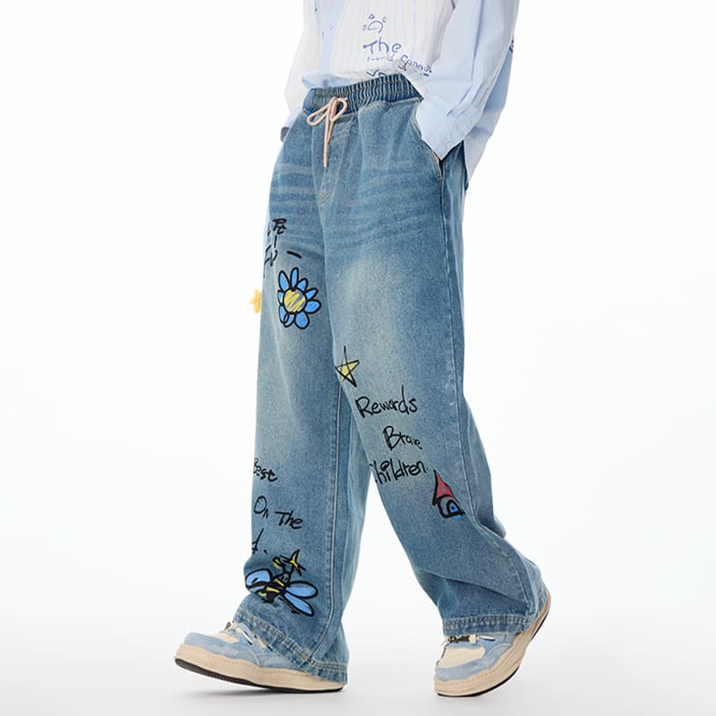 Штаны LAMLICKA Blue Unisex Jeans LAMLICKA Синий Унисекс Джинсы - изображение 6