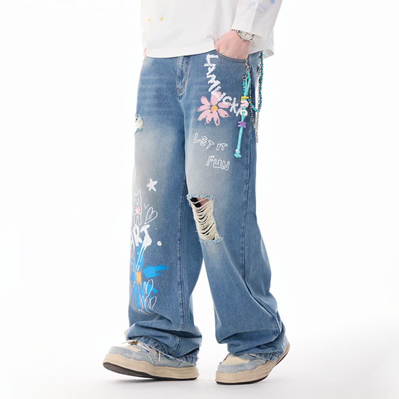 Штаны LAMLICKA Blue Unisex Jeans LAMLICKA Синий Унисекс Джинсы - изображение 3