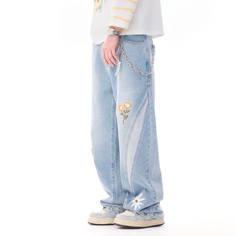 Штаны LAMLICKA Blue Unisex Jeans LAMLICKA Синий Унисекс Джинсы - изображение 7
