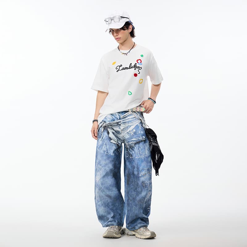 Штаны LAMLICKA Blue Unisex Jeans LAMLICKA Синий Унисекс Джинсы - изображение 5