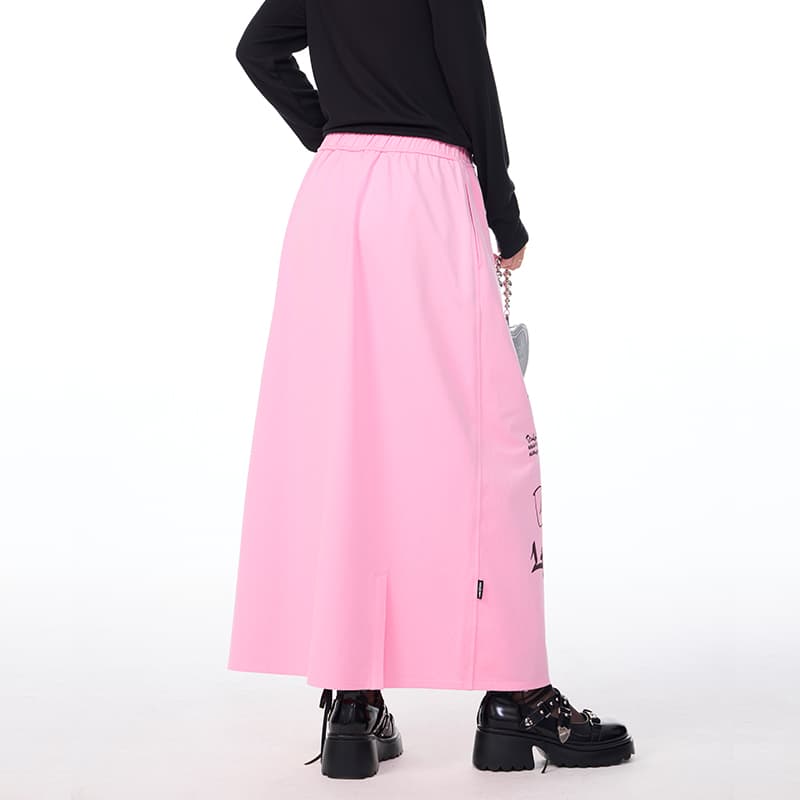 Юбка LAMLICKA Повседневная длинная юбка женская розовая - изображение 4