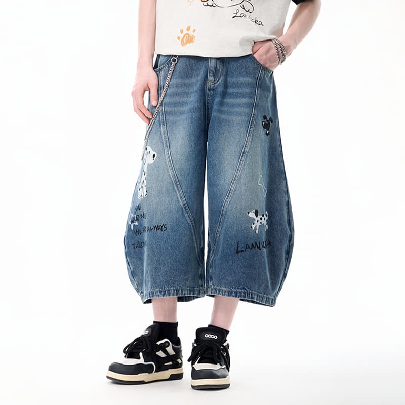 Джинсовые шорты LAMLICKA MID Длина Брюки Унисекс Blue - изображение 3