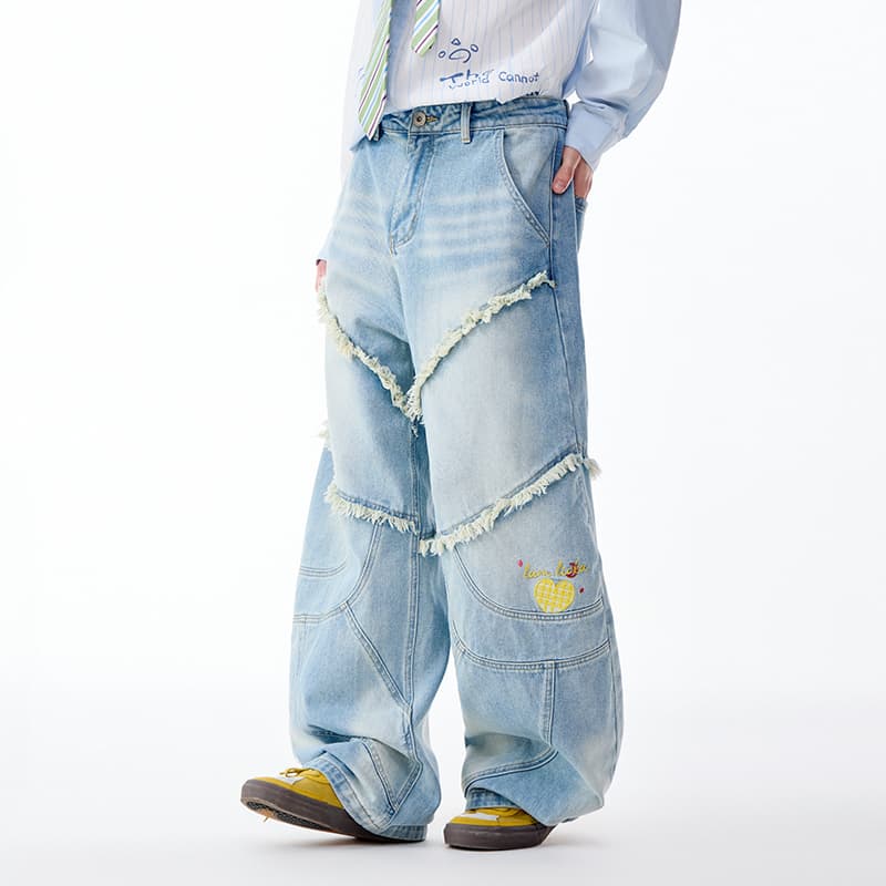 Штаны LAMLICKA Blue Men's Jeans LAMLICKA Синий Мужской Джинсы - изображение 6