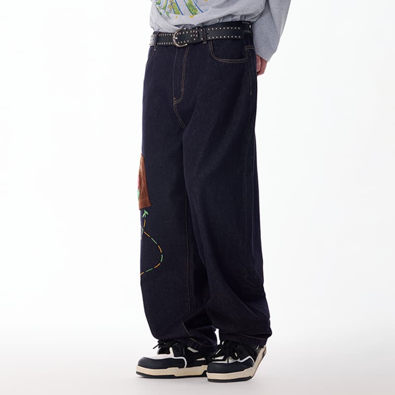 Штаны LAMLICKA Blue Unisex Jeans LAMLICKA Синий Унисекс Джинсы - изображение 7