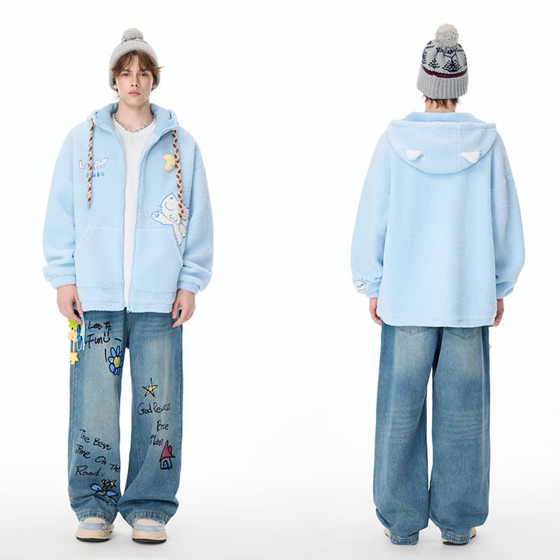 Штаны LAMLICKA Blue Unisex Jeans LAMLICKA Синий Унисекс Джинсы - изображение 8