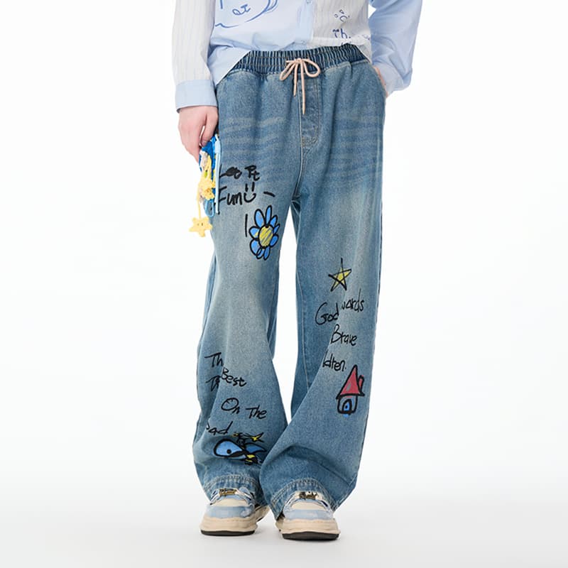 Штаны LAMLICKA Blue Unisex Jeans LAMLICKA Синий Унисекс Джинсы - изображение 7
