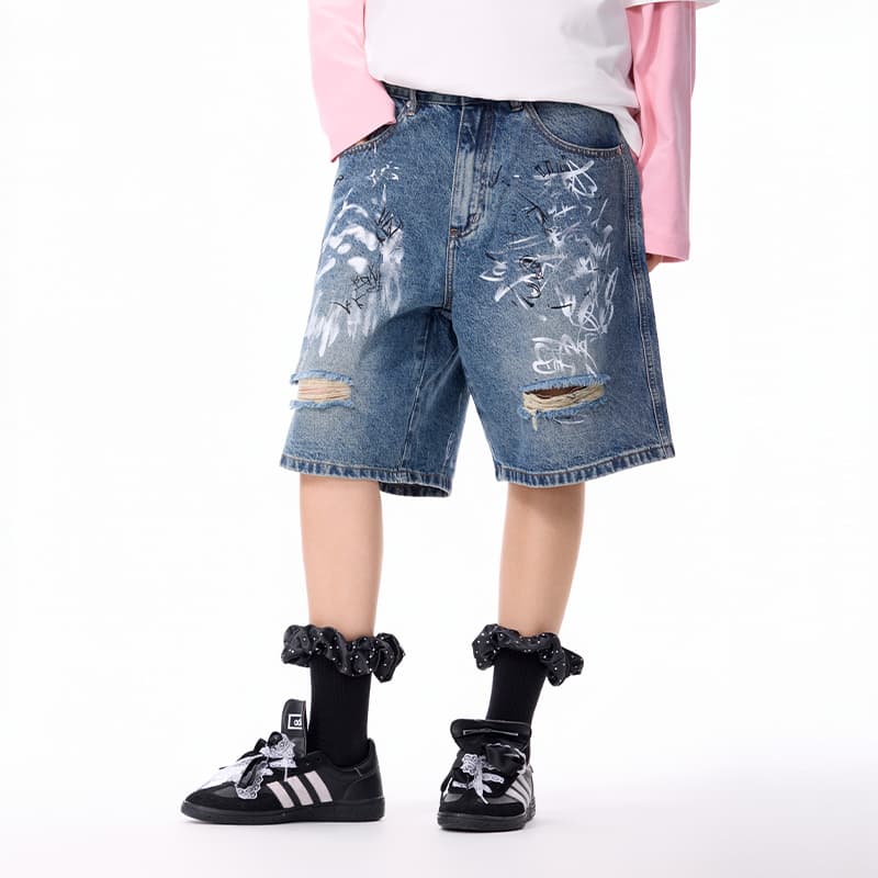 Джинсовые шорты LAMLICKA Blue Unisex Джинсовые шорты - изображение 7