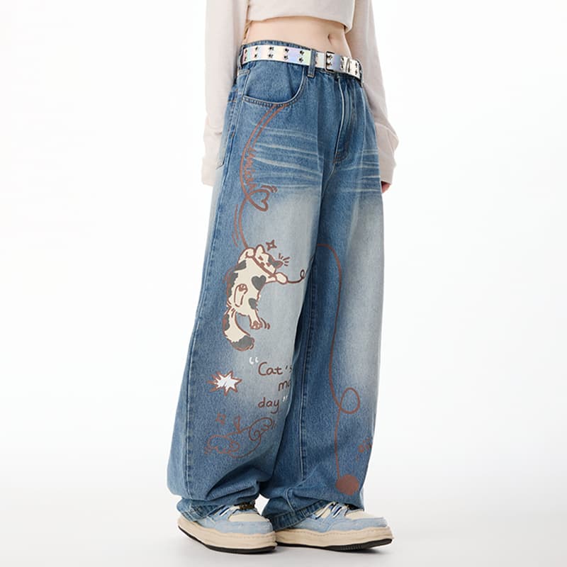 Штаны LAMLICKA Blue Unisex Jeans LAMLICKA Синий Унисекс Джинсы - изображение 3