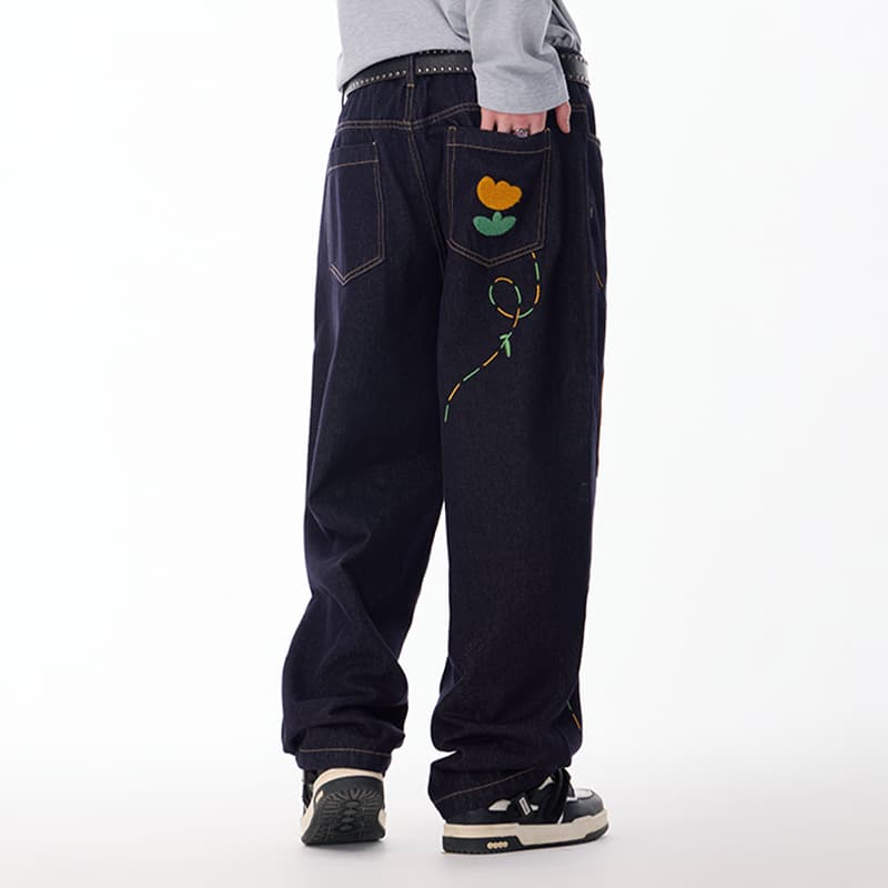 Штаны LAMLICKA Blue Unisex Jeans LAMLICKA Синий Унисекс Джинсы - изображение 4