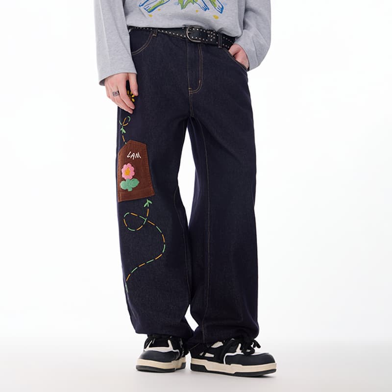 Штаны LAMLICKA Blue Unisex Jeans LAMLICKA Синий Унисекс Джинсы - изображение 6