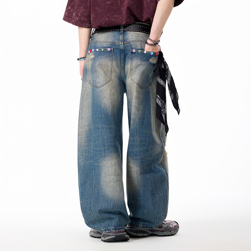 Штаны LAMLICKA Blue Unisex Jeans LAMLICKA Синий Унисекс Джинсы - изображение 4