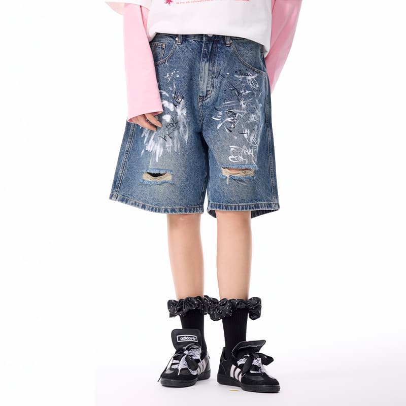 Джинсовые шорты LAMLICKA Blue Unisex Джинсовые шорты - изображение 6