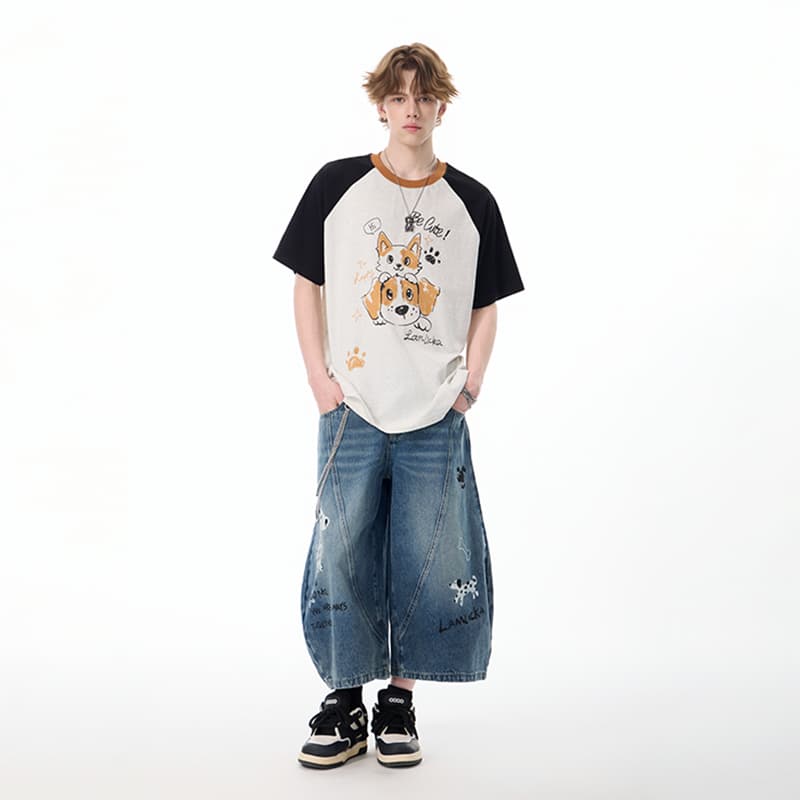 Джинсовые шорты LAMLICKA MID Длина Брюки Унисекс Blue - изображение 5