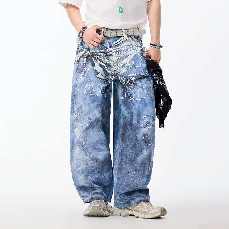 Штаны LAMLICKA Blue Unisex Jeans LAMLICKA Синий Унисекс Джинсы - изображение 6