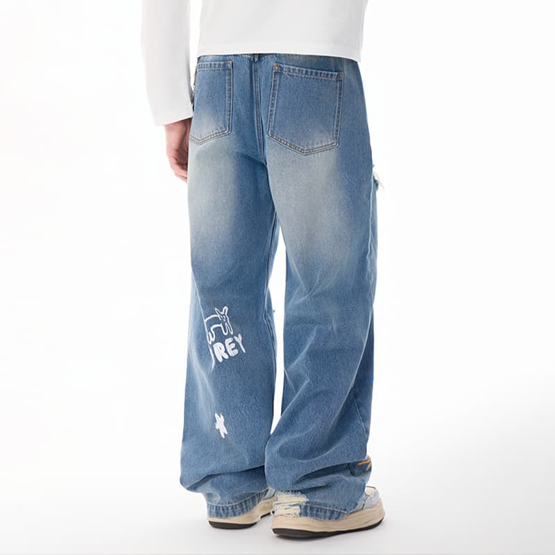 Штаны LAMLICKA Blue Unisex Jeans LAMLICKA Синий Унисекс Джинсы - изображение 4