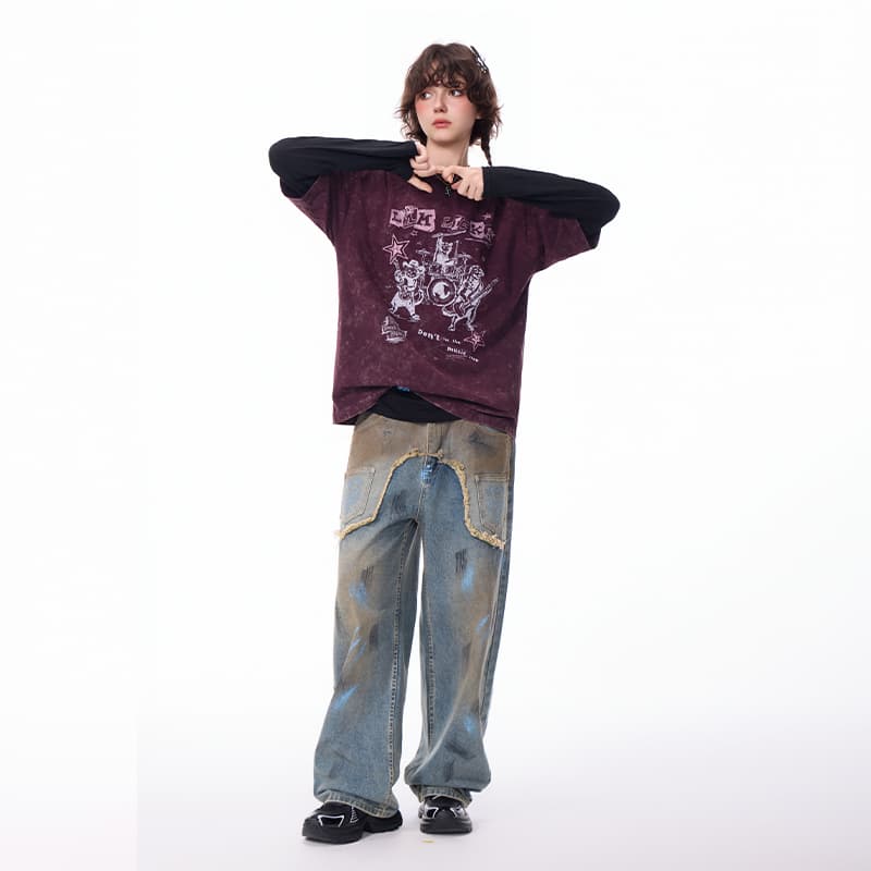 Штаны LAMLICKA Blue Unisex Jeans LAMLICKA Синий Унисекс Джинсы - изображение 5