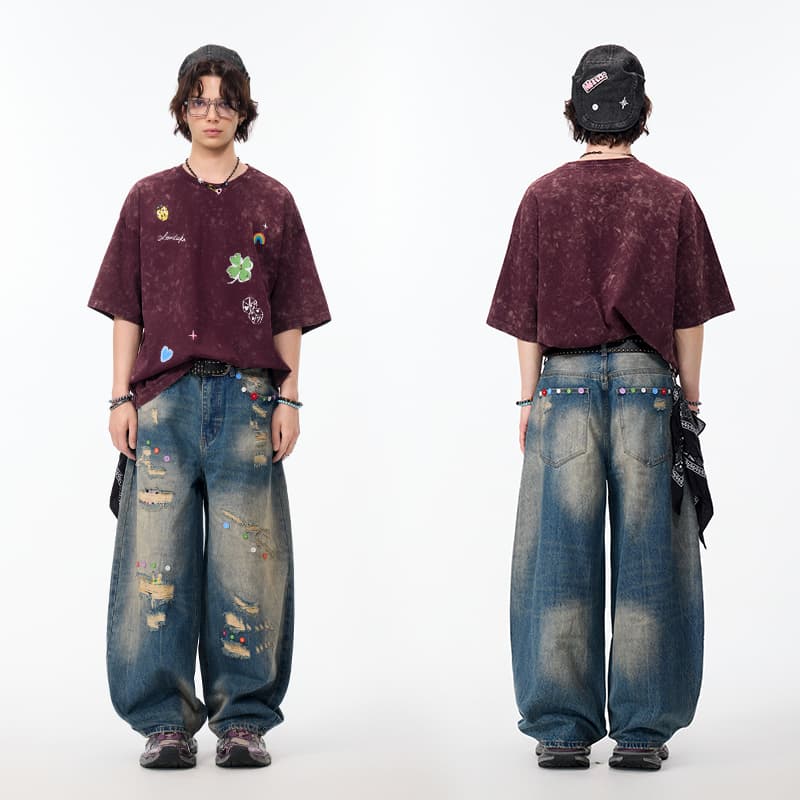 Штаны LAMLICKA Blue Unisex Jeans LAMLICKA Синий Унисекс Джинсы - изображение 8