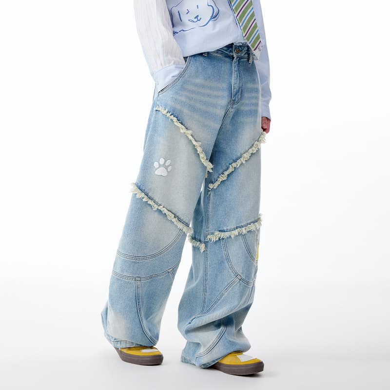 Штаны LAMLICKA Blue Men's Jeans LAMLICKA Синий Мужской Джинсы - изображение 7