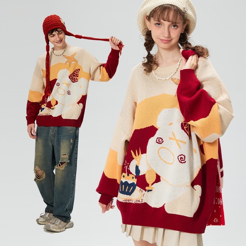 Кофта LAMLICKA Свитер Унисекс Абрикос - изображение 3