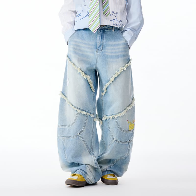 Штаны LAMLICKA Blue Men's Jeans LAMLICKA Синий Мужской Джинсы - изображение 3