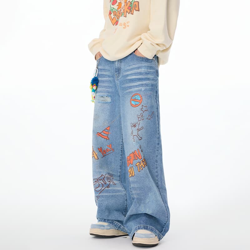 Штаны LAMLICKA Blue Unisex Jeans LAMLICKA Синий Унисекс Джинсы - изображение 1