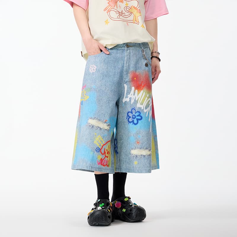 Джинсовые шорты LAMLICKA Blue Unisex Джинсовые шорты - изображение 7
