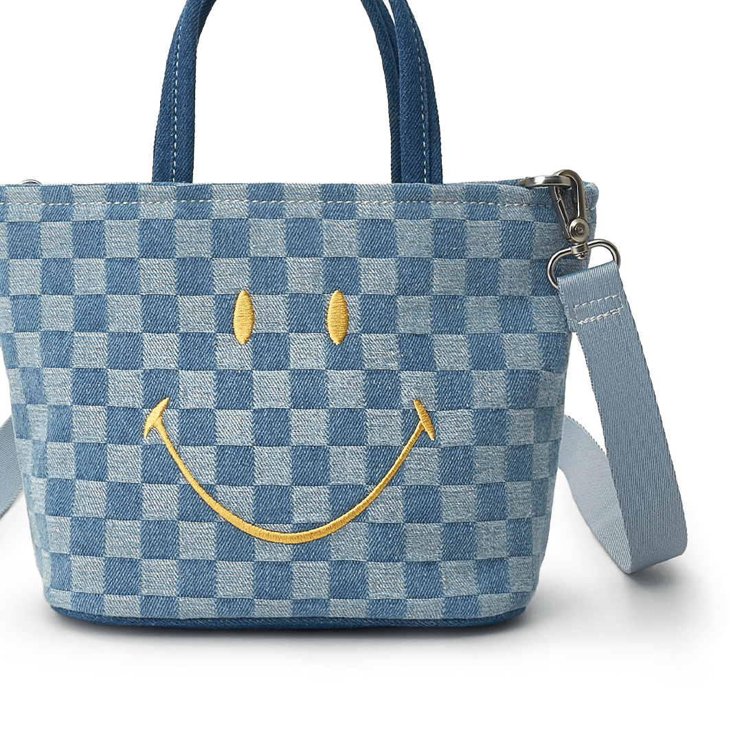 Сумка Lee x Smiley Checkered Tote Bag Blue - изображение 4