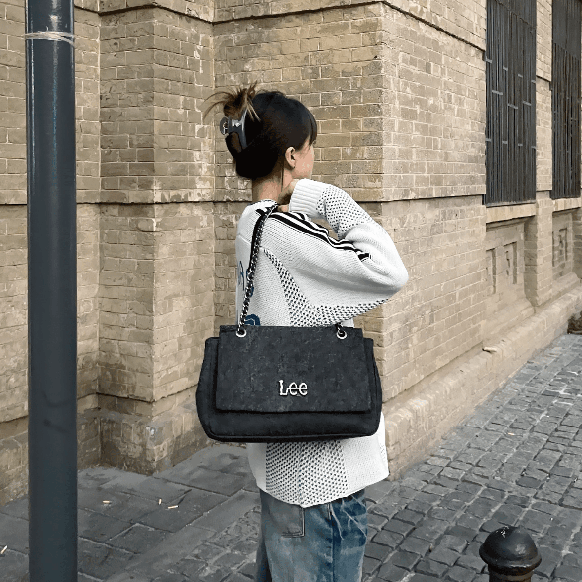 Сумка через плечо Lee Denim Сумка через плечо с большим карманом Стандартная (стандартная) Женская Черная - изображение 3
