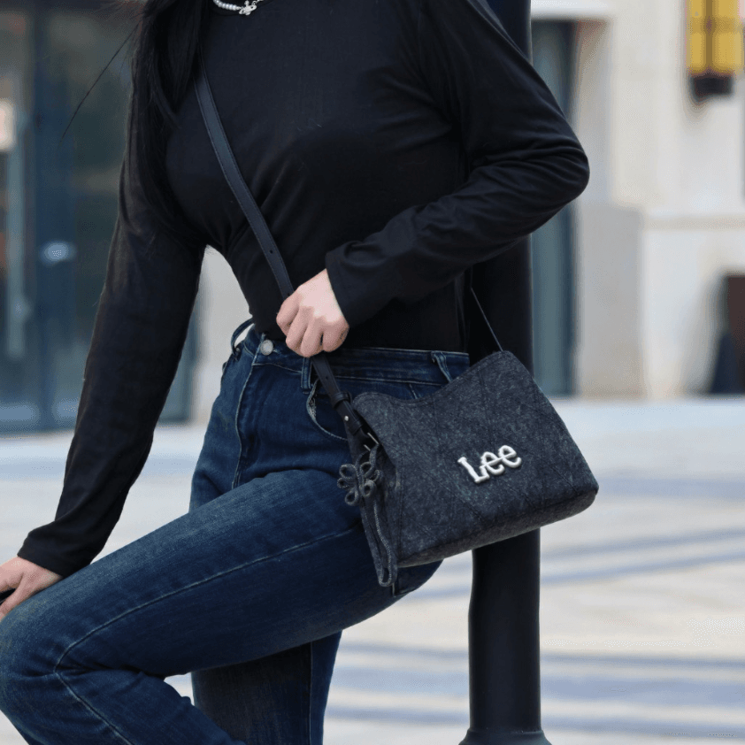 Сумка через плечо Lee Denim Quilted Shoulder Bag Black - изображение 5