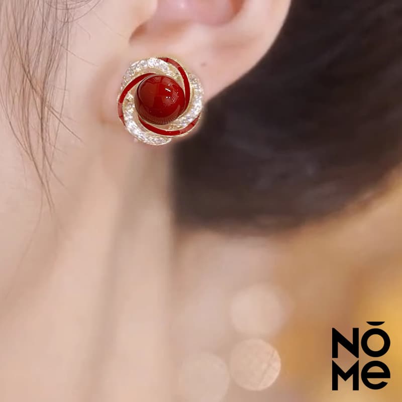 Серьги NOME Серьги-гвоздики с камнем "Кошачий глаз" Женские - изображение 4
