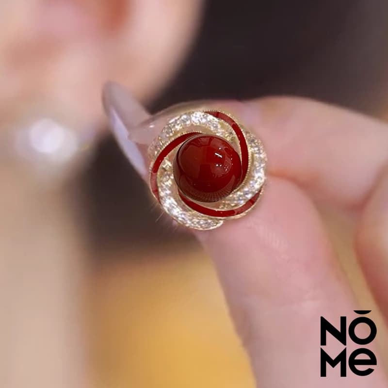 Серьги NOME Серьги-гвоздики с камнем "Кошачий глаз" Женские - изображение 3