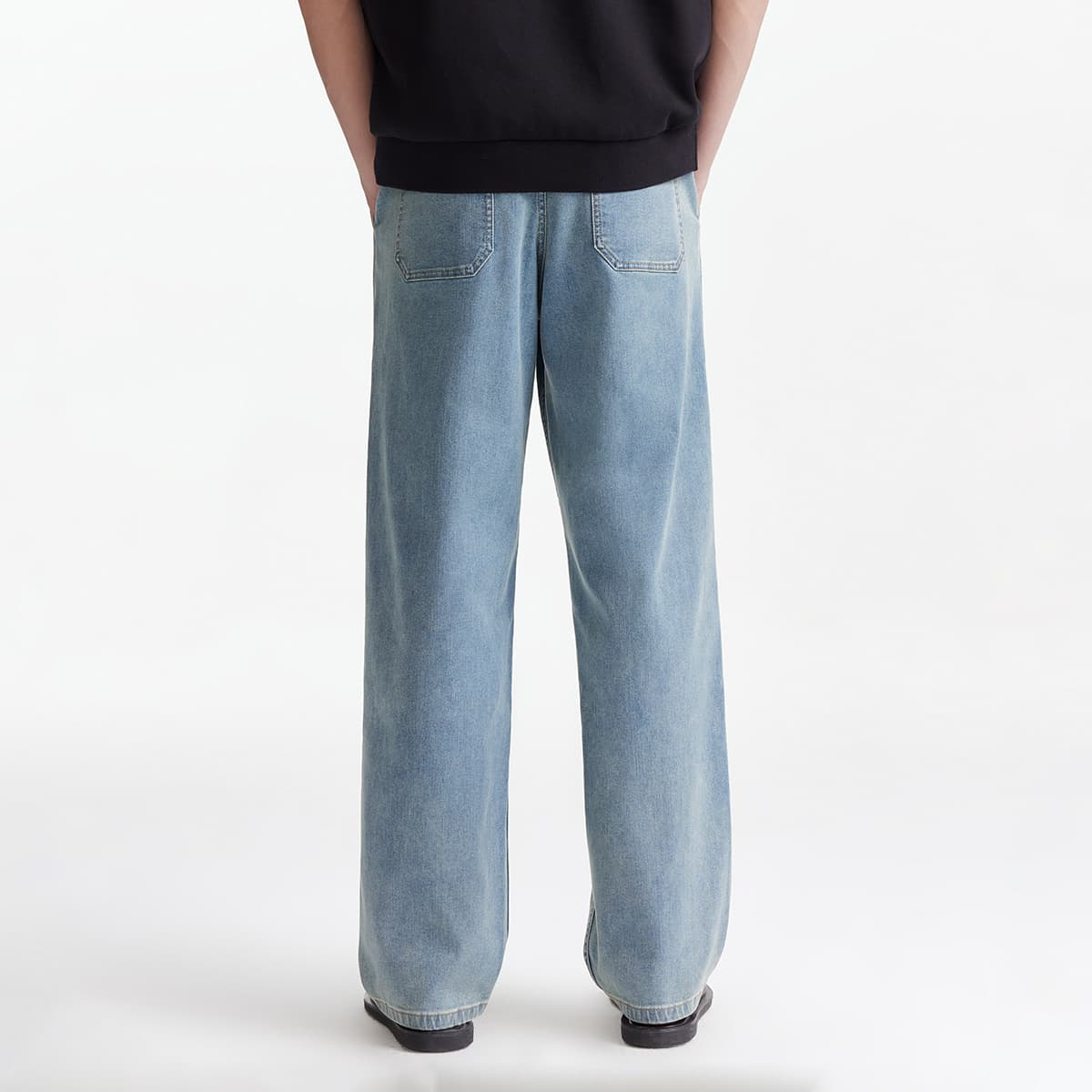 Штаны JACK&JONES Весенние брюки широкого кроя 907 с охлаждающей тканью, шнурком, эластичным поясом, винтажным снежным эффектом, модные универсальные - изображение 4