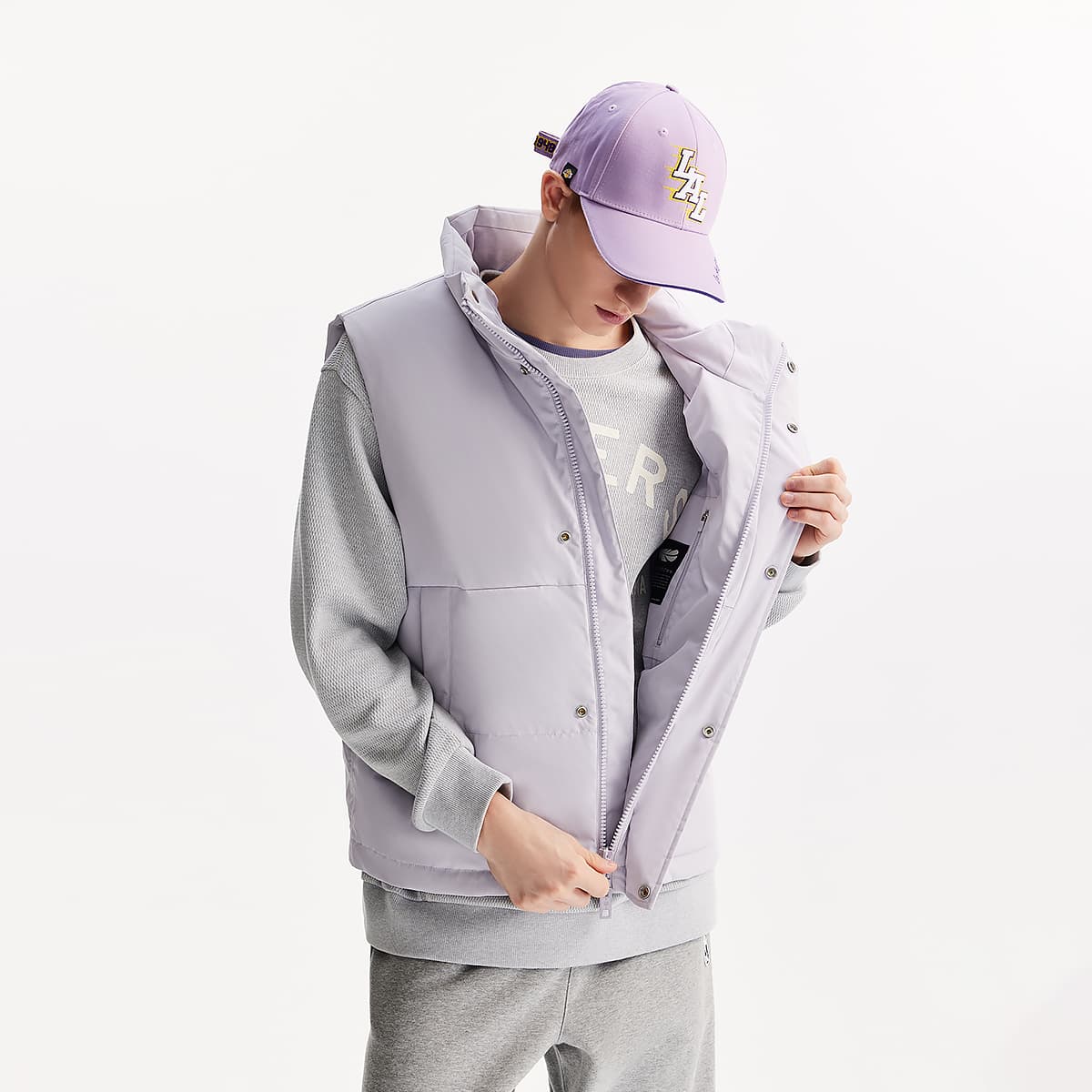Куртка JACK&JONES x Коллекция NBA Осень и зима Спортивный стиль Универсальный Повседневный Воротник-стойка Удобный Пуховый жилет Мужской - изображение 4