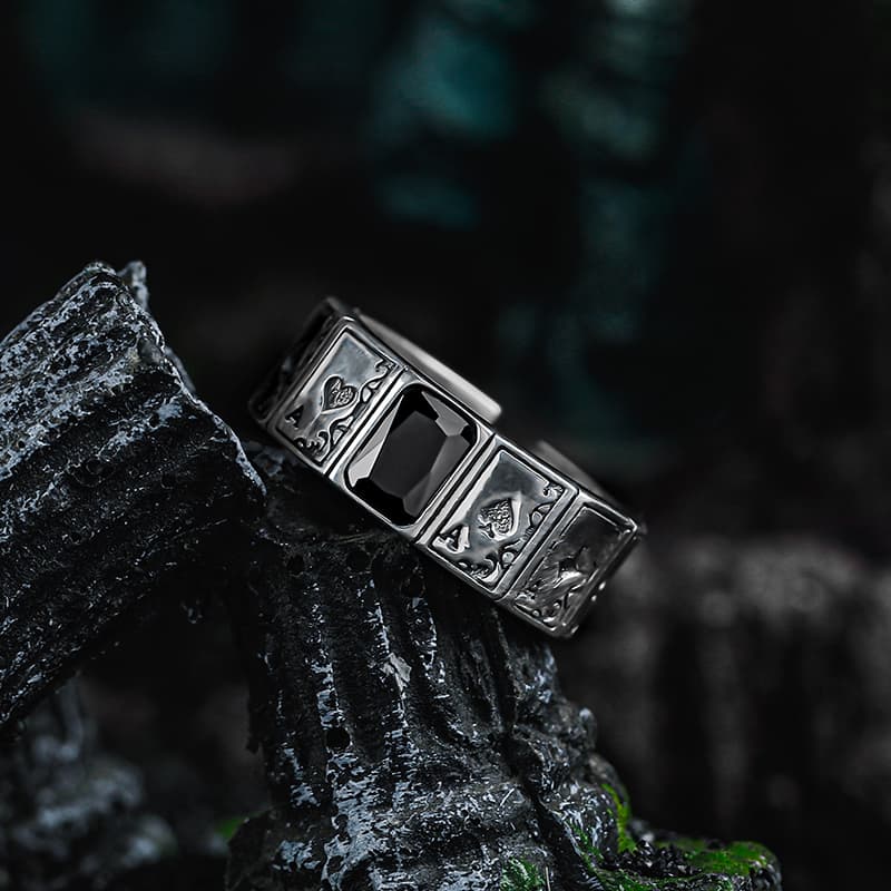 Кольцо GUXI Dark Word 925 - изображение 3