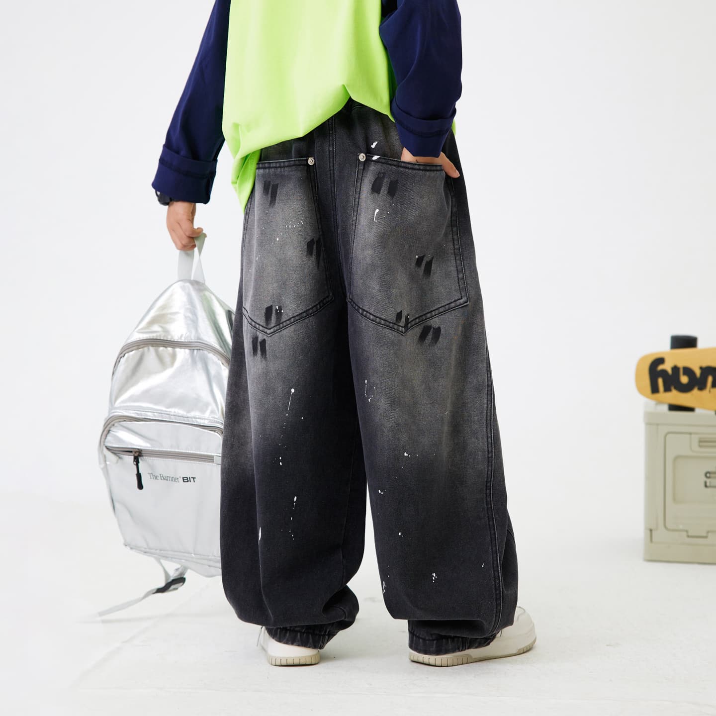 EASTERN CAMEL Carbon Black Kids Jeans (EASTERN CAMEL Угольный Черный Джинсы для Детей) - изображение 2