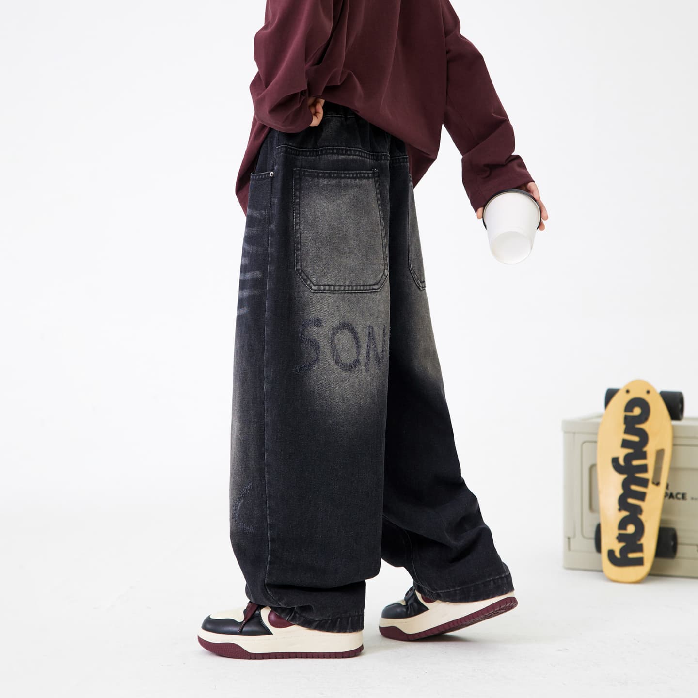EASTERN CAMEL Carbon Black Kids Jeans (EASTERN CAMEL Угольный Черный Джинсы для Детей) - изображение 1