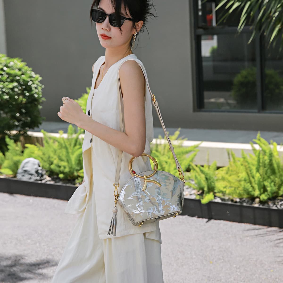 Сумка Roberta Di Camerino Shell Bag Gold Gray Silver - изображение 3