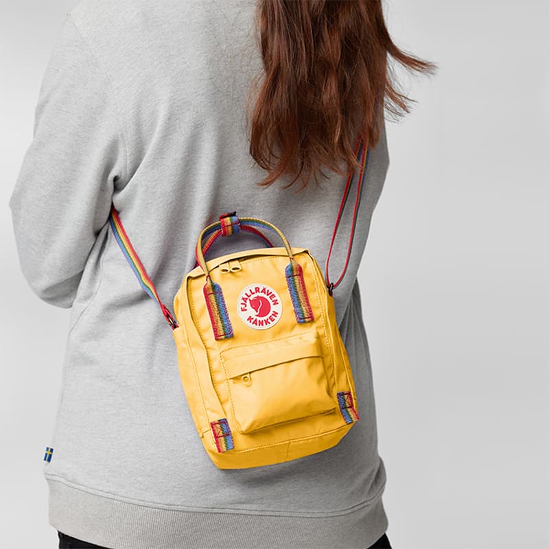 Сумка через плечо Fjallraven Kanken 2,5L Спортивные туристические сумки из винила охра многоцветный радужный унисекс - изображение 4